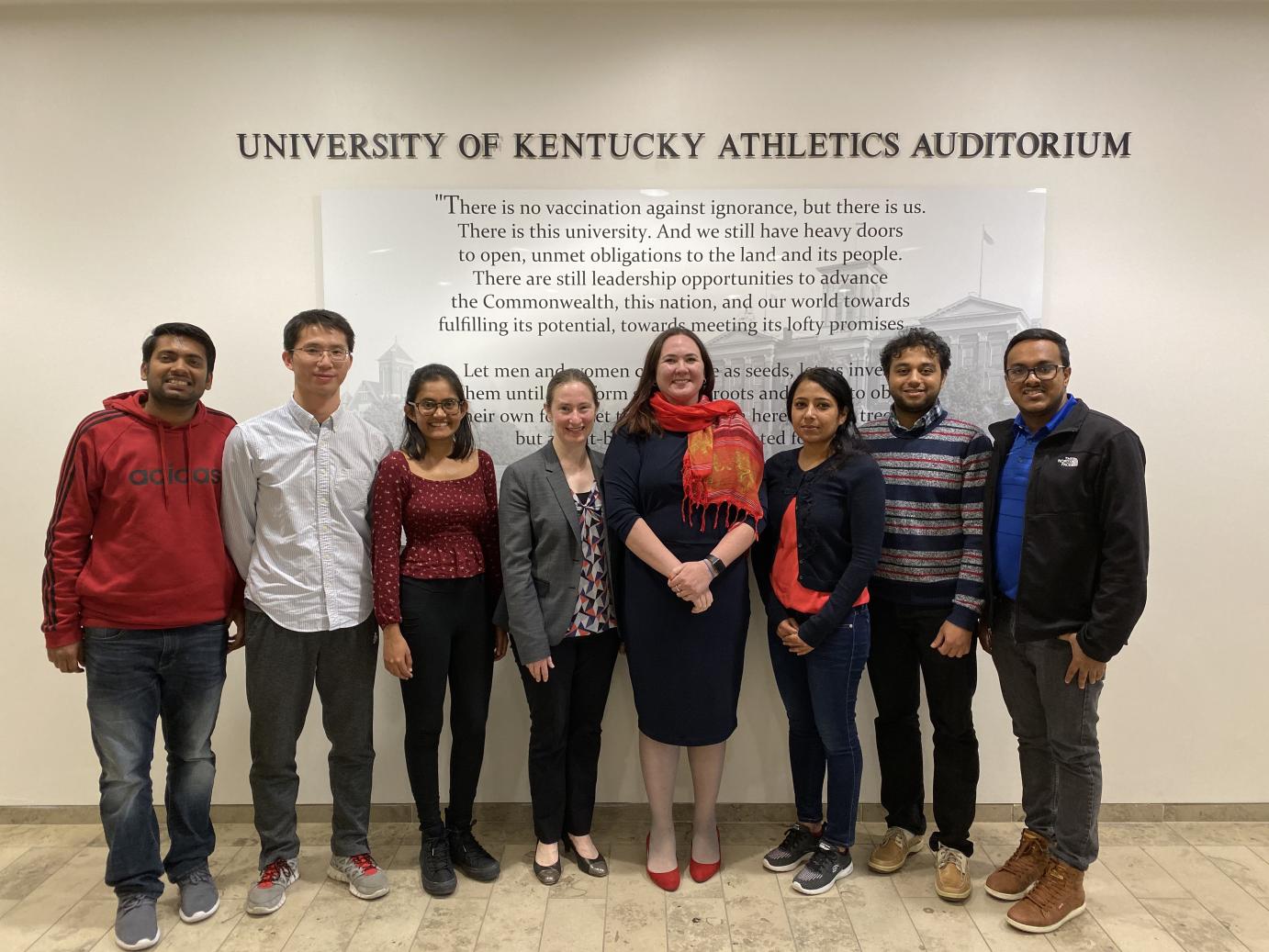 Odom group with Dr. Melonie Sanford after the 23rd annual Dawson Lecture by Dr. Sanford (11/08/2019)
